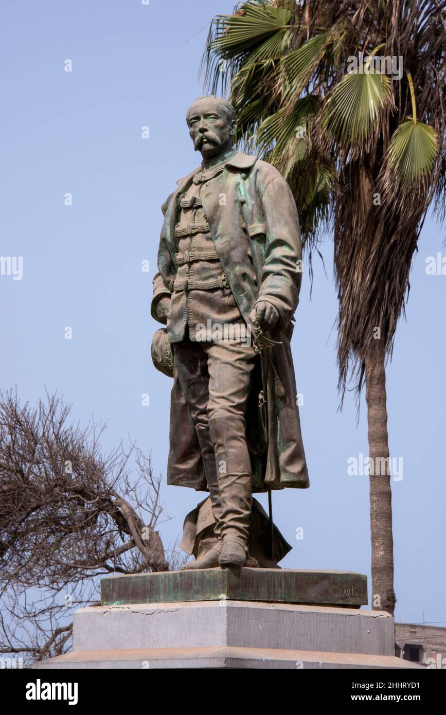 Statue des Gouverneurs Faidherbe in der Stadt Saint Louis im Senegal Stockfoto