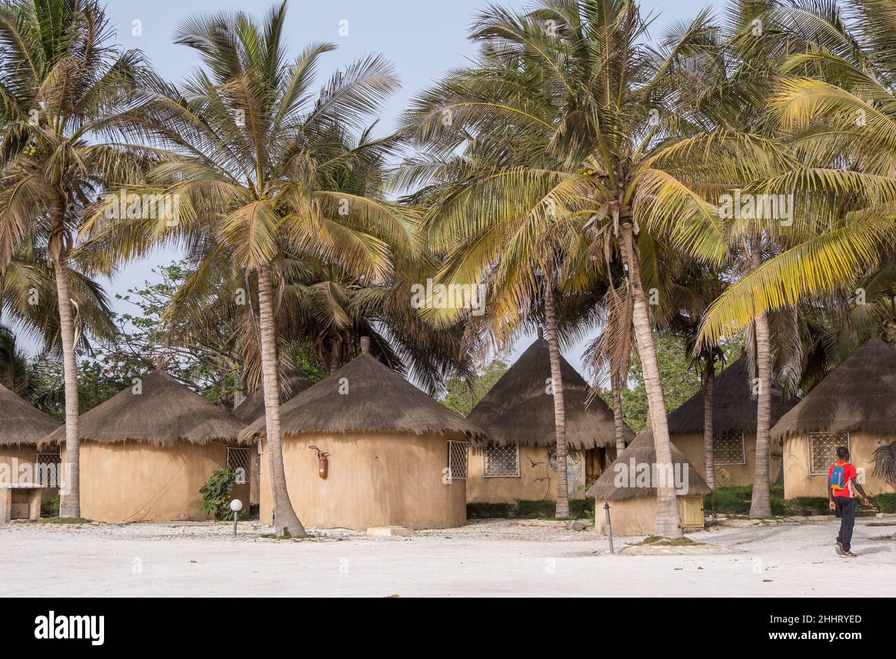Figur von Jesus Christus in der Mitte des Dorfes auf der Insel Fadiouth vor der Küste Senegals Stockfoto