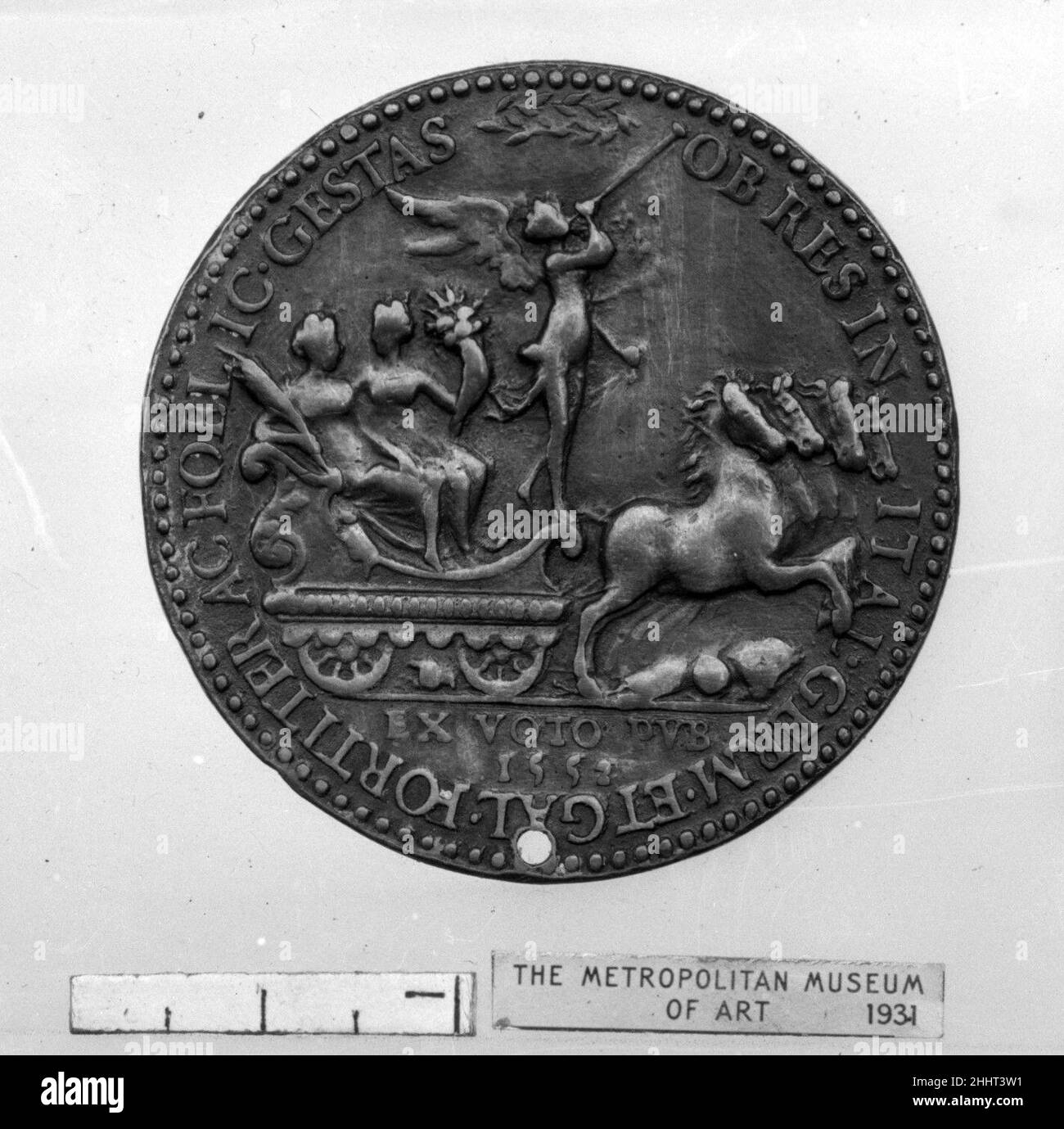 Henry II 1552 Französisch. Henry II Französisch. 1552. Bronze (mit Silber überzogen?). Medaillen und Plaquettes Stockfoto