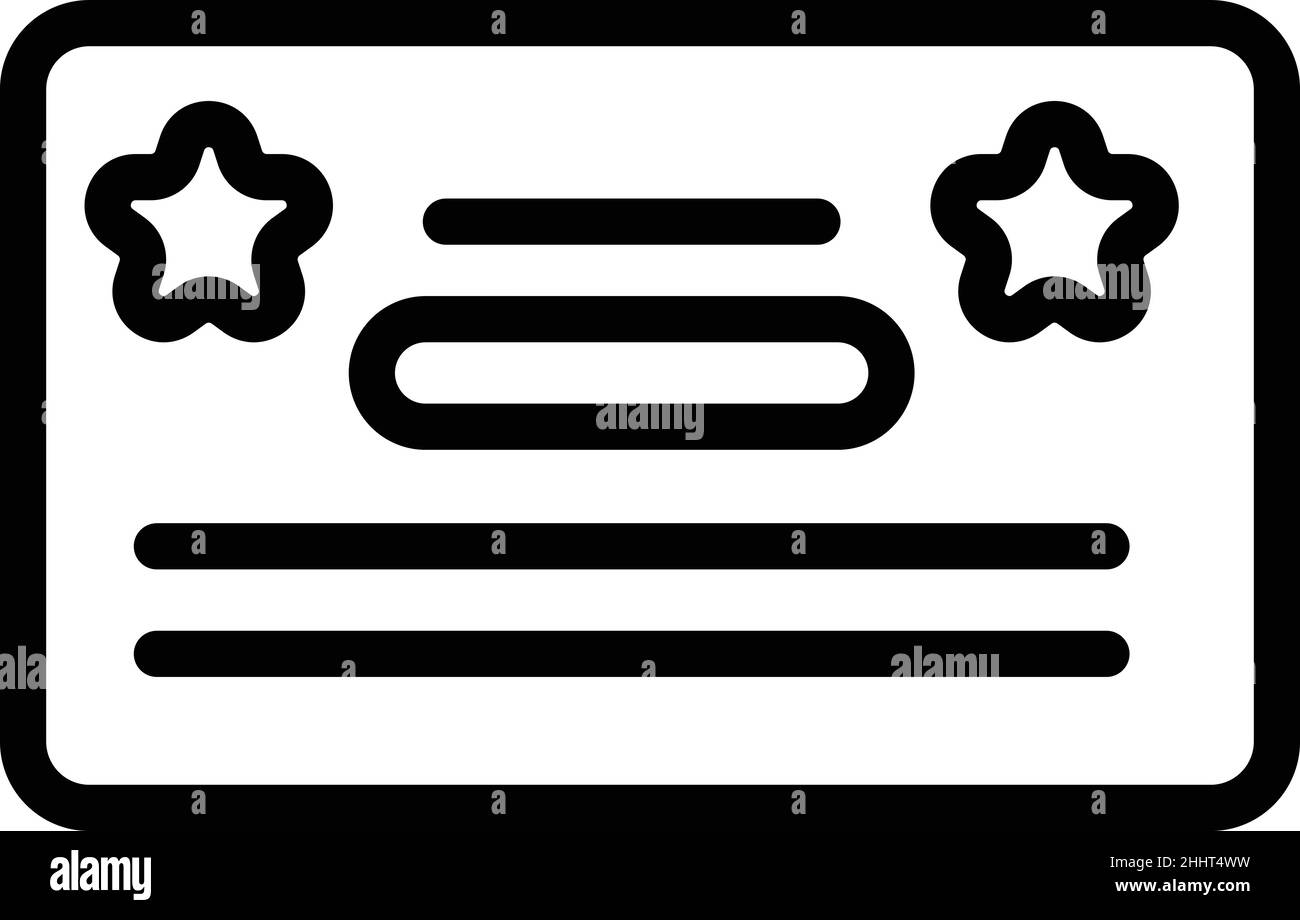 Vektor der Umrissdarstellung für das Symbol für das Gewinnteilticket. Gewinnen Sie Lotterie. Glücklicher Preis Stock Vektor