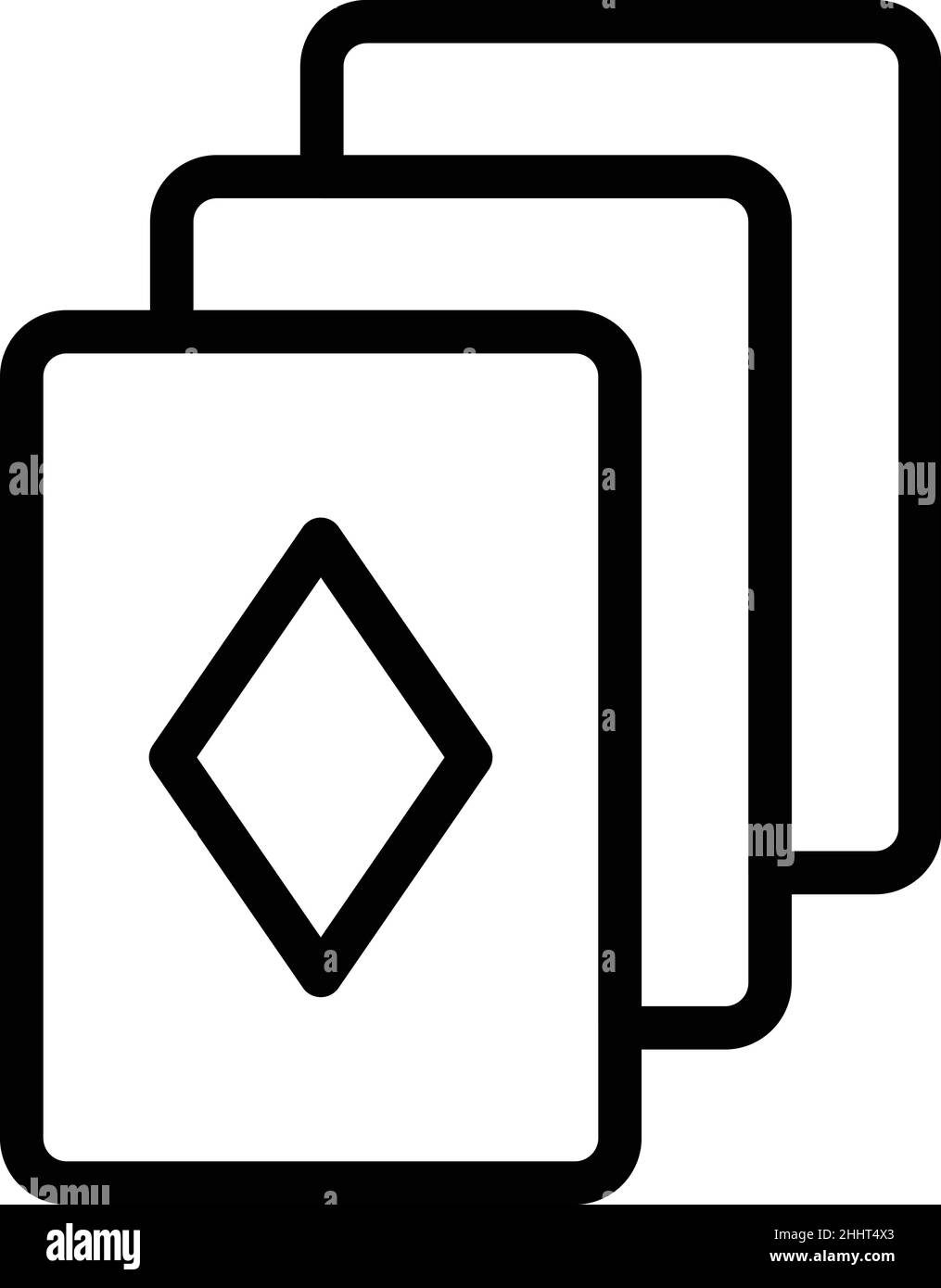 Kartenspiel Symbol Umrissvektor. Gewinnen Sie Lotterie. Gewinnbox Stock Vektor