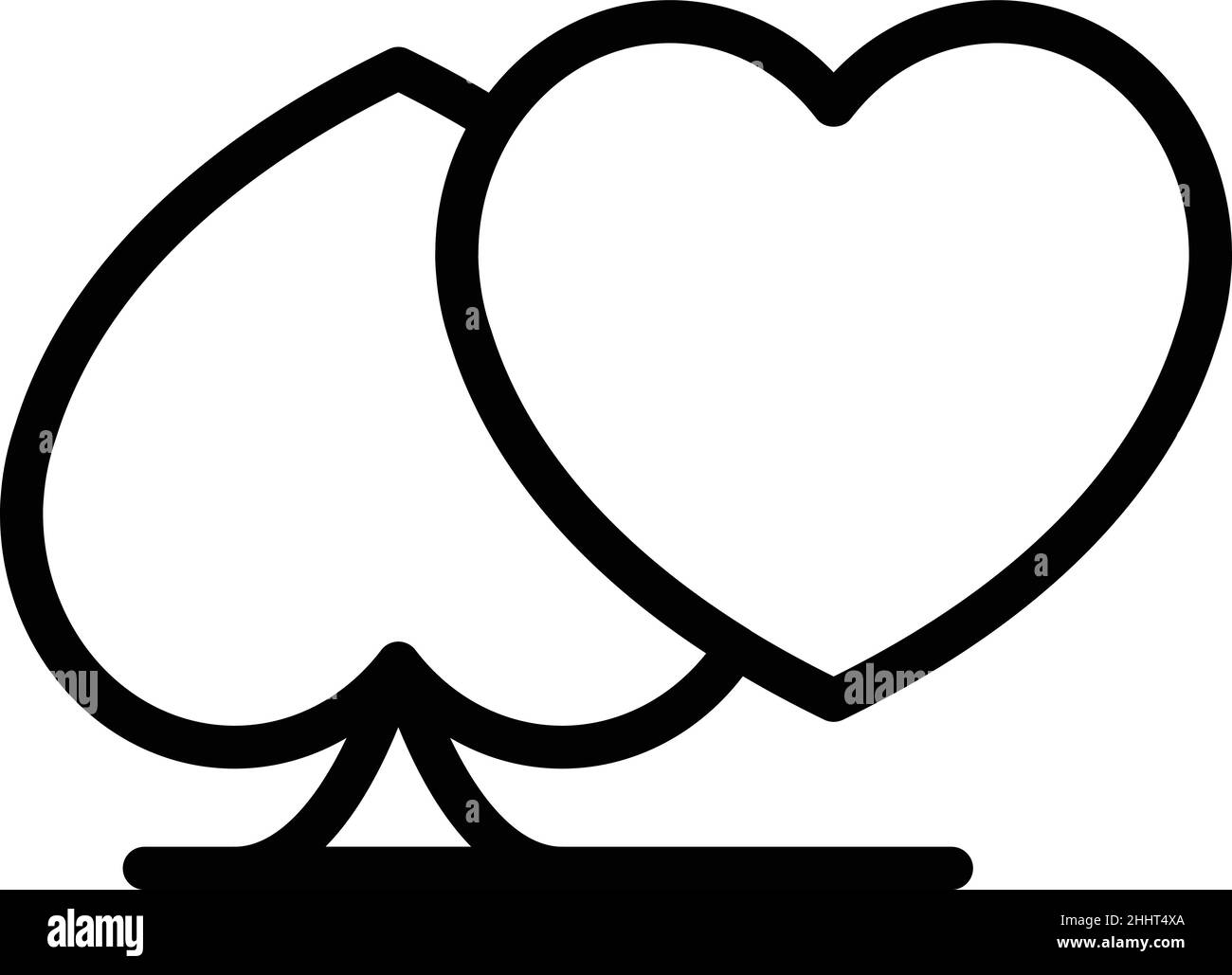 Karten spielen Symbol Umrissvektor. Gewinnen Sie Lotterie. Glücklicher Gewinner Stock Vektor