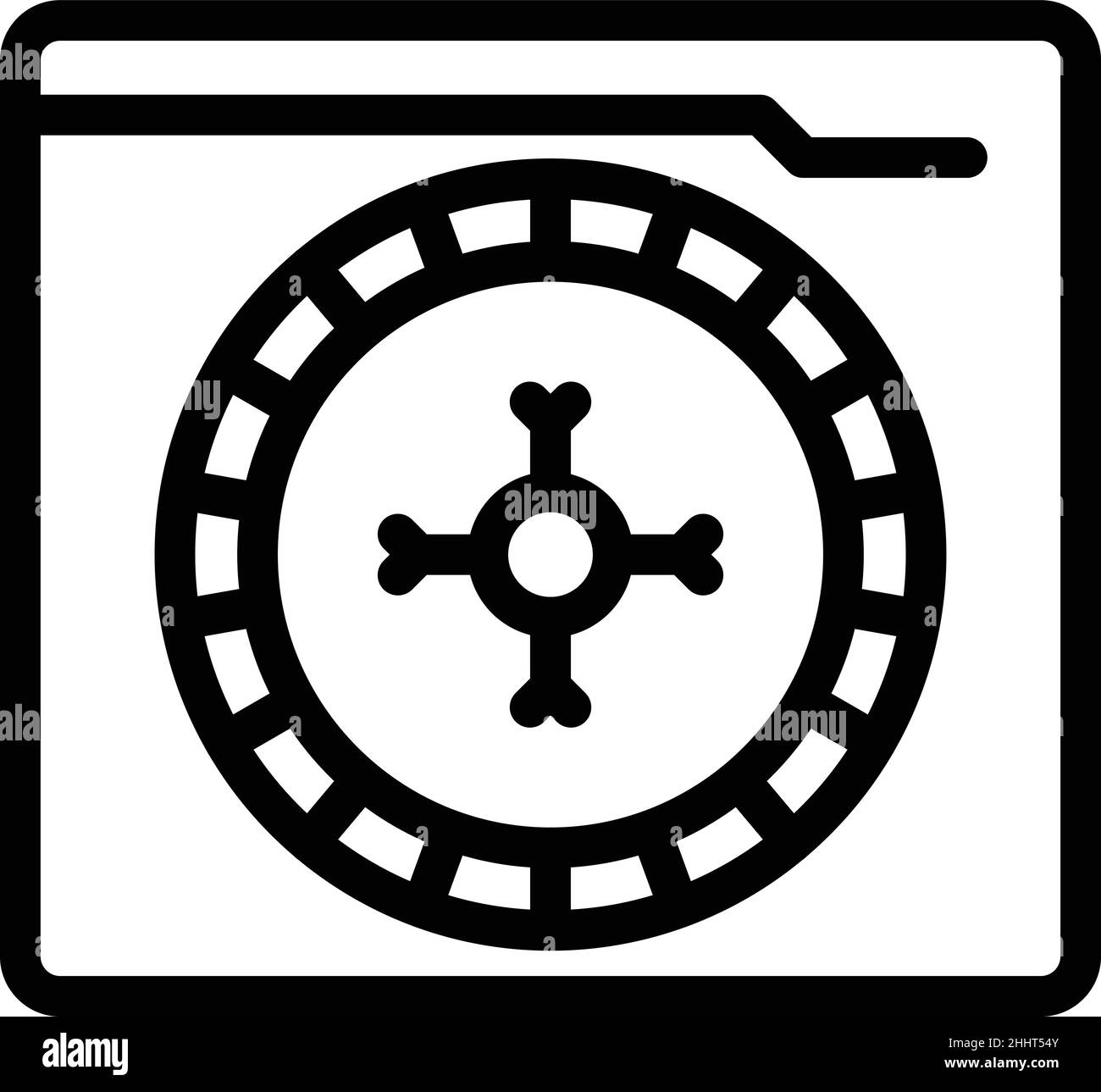 Online Casino Rad Symbol Umriss Vektor. Gewinner-Belohnung. Preis Glück Stock Vektor