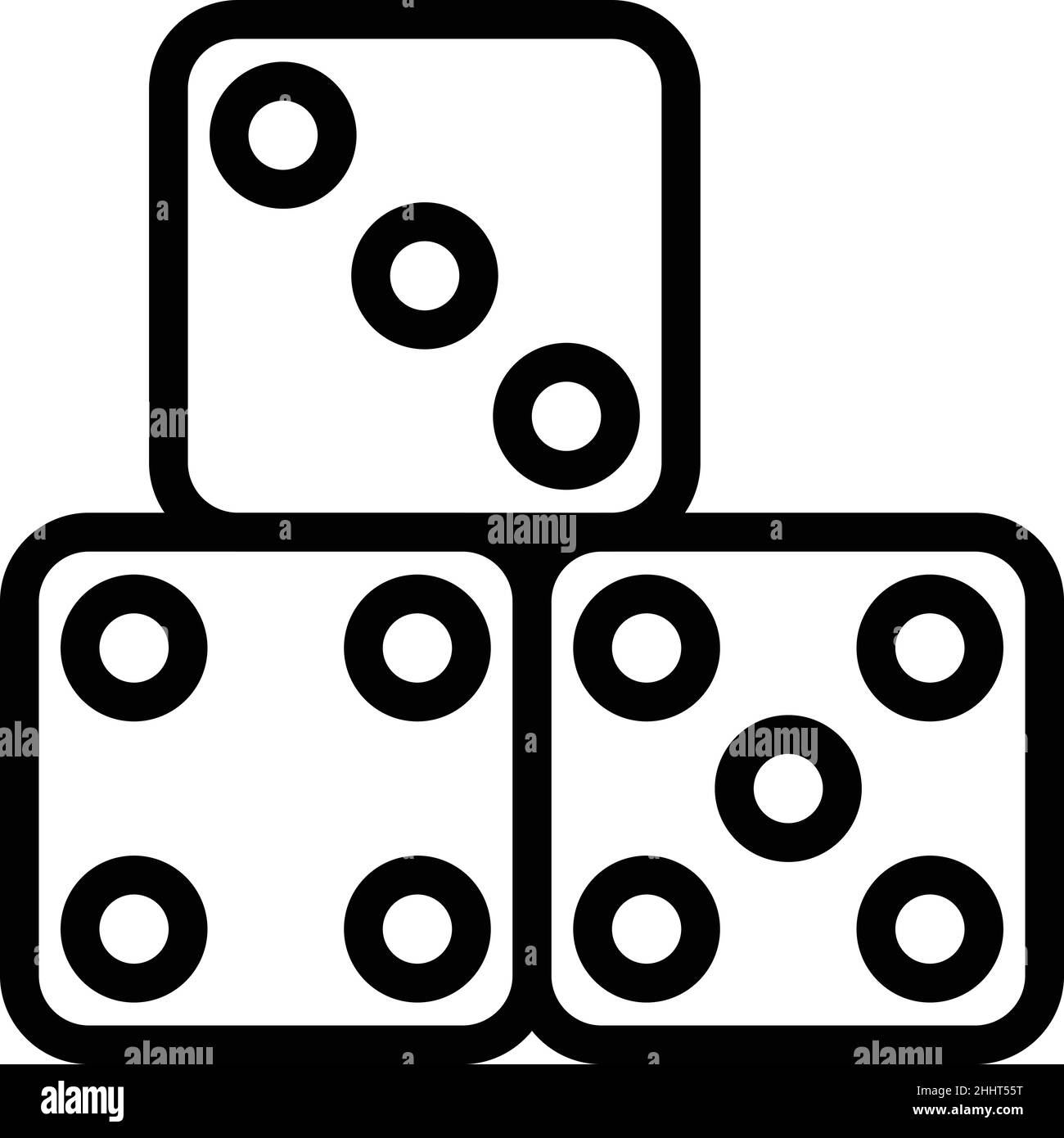 Casino Würfel Symbol Umriss Vektor. Gewinnen Sie Lotterie. Gewinner-Belohnung Stock Vektor