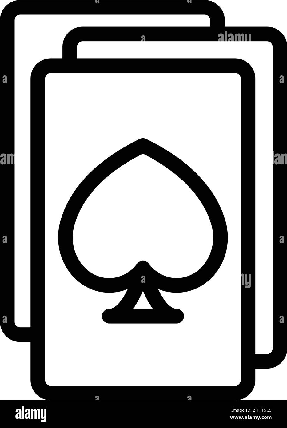 Kartenspiel Symbol Umrissvektor. Gewinnen Sie Lotterie. Glücklicher Preis Stock Vektor