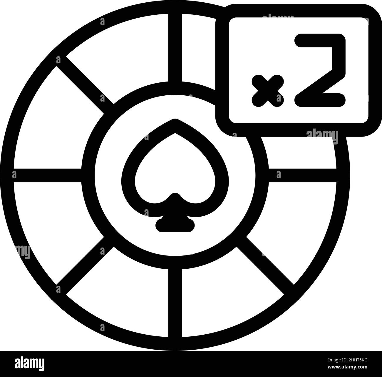 Casino Bingo Chips Symbol Umriss Vektor. Gewinnerbox. Preis Glück Stock Vektor