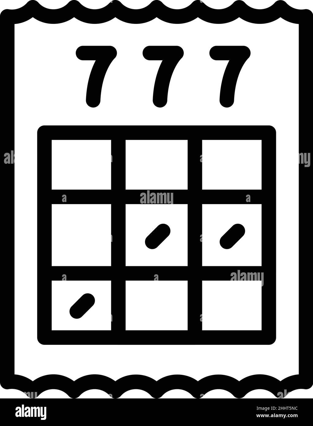 Bingo-Ticket Symbol Umriss Vektor. Box-Preis. Online-Prämie Stock Vektor