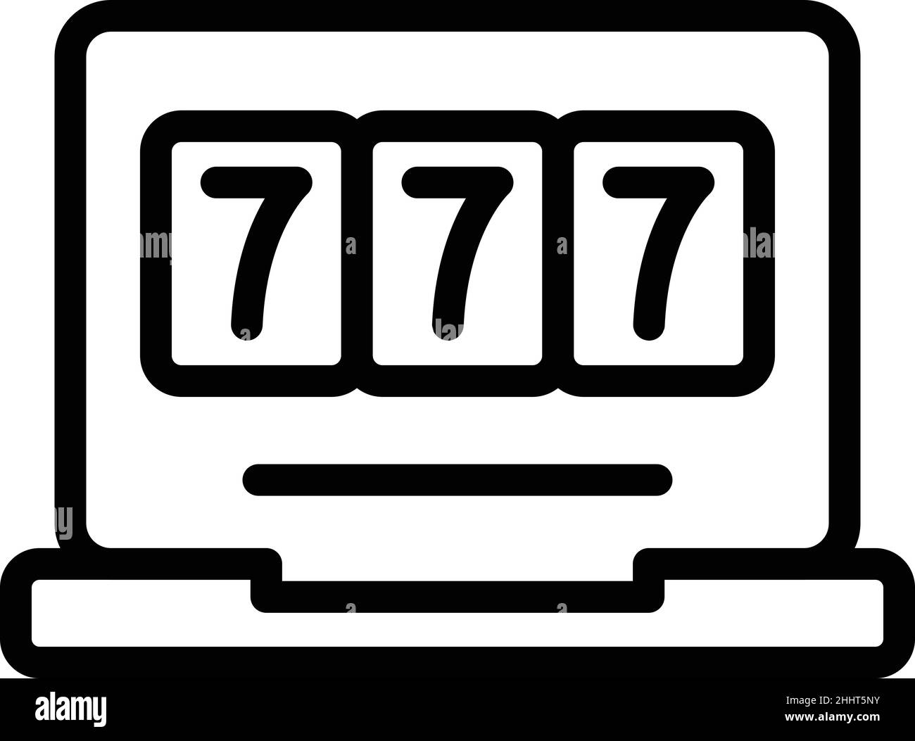 Casino online slot Symbol Umriss Vektor. Gewinnen Sie Lotterie. Glücklicher Preis Stock Vektor