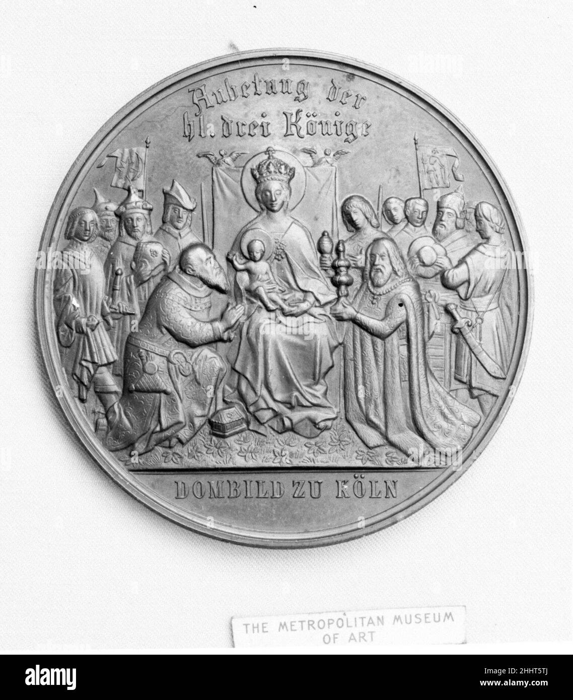 Zur Erinnerung an die Fertigstellung des Kölner Doms durch König Wilhelm I. von Preußen, Medaillengewinnerin des 1880 19th. Jahrhunderts: Sebald Drentwett. Zur Erinnerung an die Fertigstellung des Kölner Doms durch König Wilhelm I. von Preußen, 1880. Medaillengewinnerin: Sebald Drentwett (ca. 1810–). Deutsch. 19th Jahrhundert. Bronze. Medaillen und Plaquettes Stockfoto