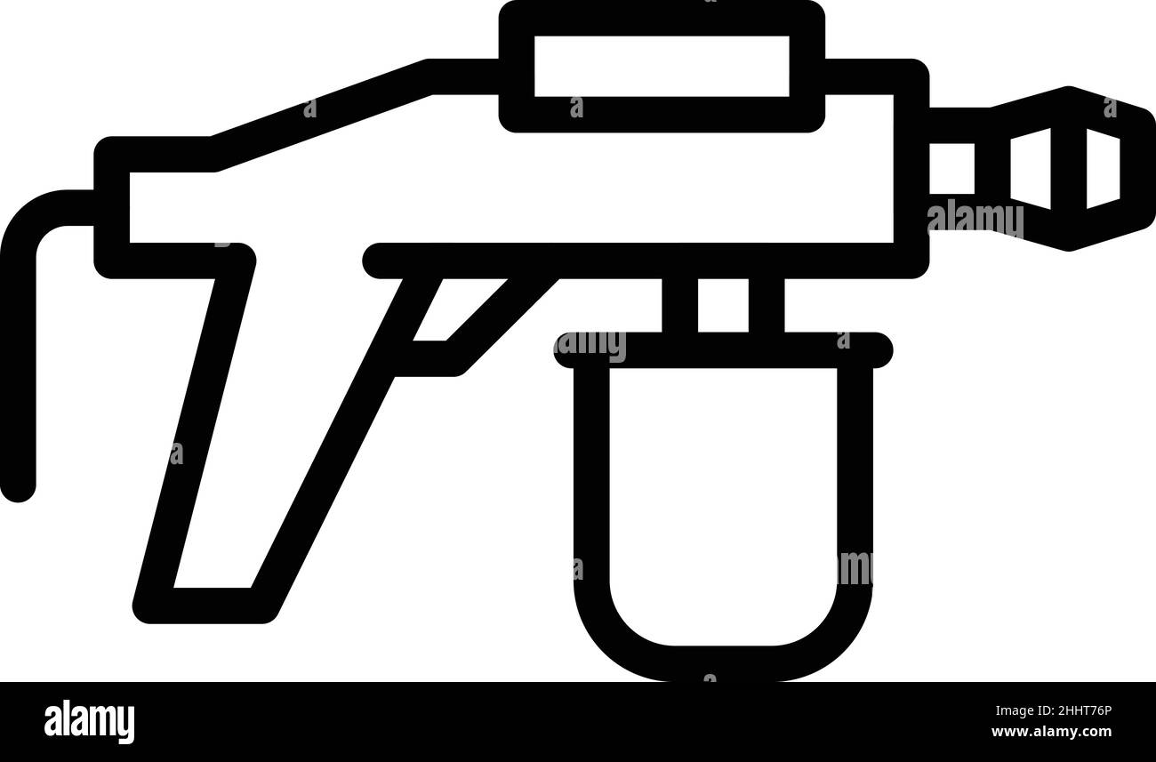 Kontur des Symbols der Düsenspritze. Painter Air. Pistole Auto Stock Vektor
