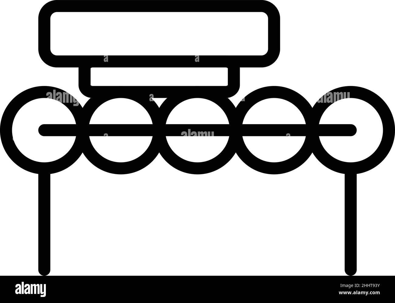 Vektorgrafik für die Kontur des Autoradsymbols. Reifen rym. Legiertes Chrom Stock Vektor