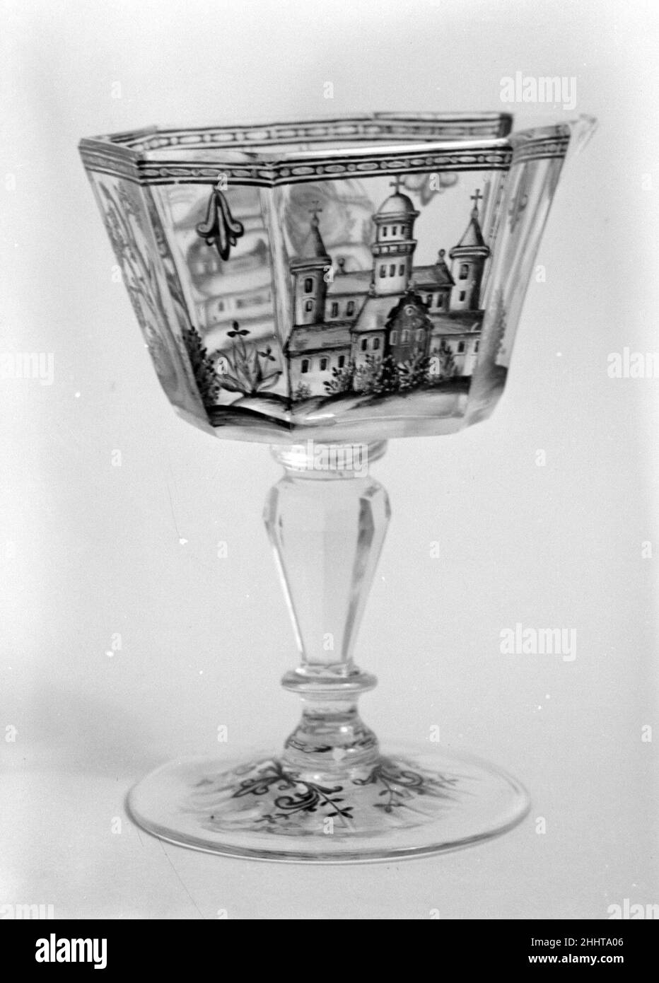 Süßfleischglas ca. 1740 Deutsch. Süßfleischglas. Deutsch. Ca. 1740. Glas. Glaslackiert Stockfoto