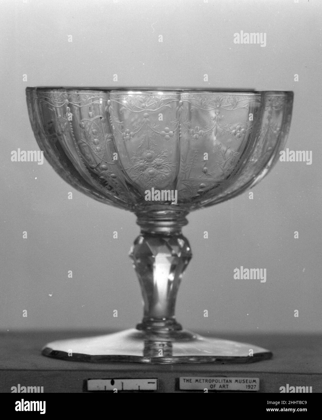Süßfleischglas 1750 Böhmisch. Süßfleischglas. Böhmisch. 1750. Glas. Glas Stockfoto