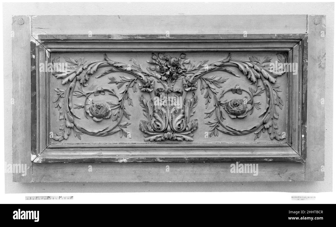 Panel 18th Jahrhundert Französisch. Angezeigt. Französisch. 18th Jahrhundert. Holz, geschnitzt und vergoldet. Holzarbeiten Stockfoto