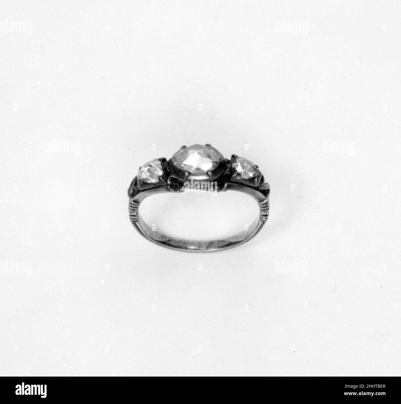 Ring 18th Jahrhundert britischen. Klingeln. Britisch. 18th Jahrhundert. Silber, vergoldet, Diamanten. Schmuck Stockfoto