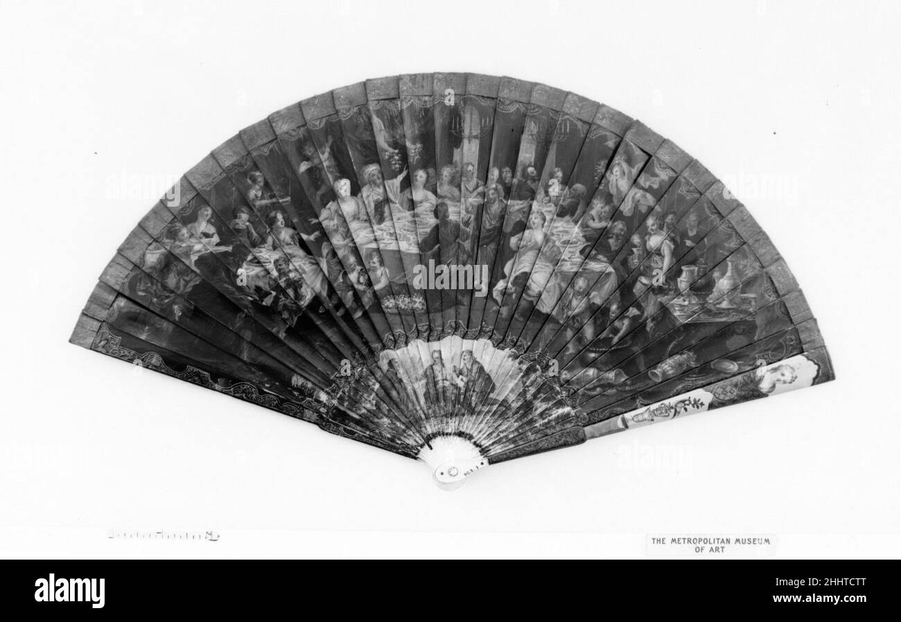 Fan Anfang 18th Jahrhundert Französisch. Lüfter. Französisch. Anfang 18th Jahrhundert. Elfenbein. Lüfter Stockfoto