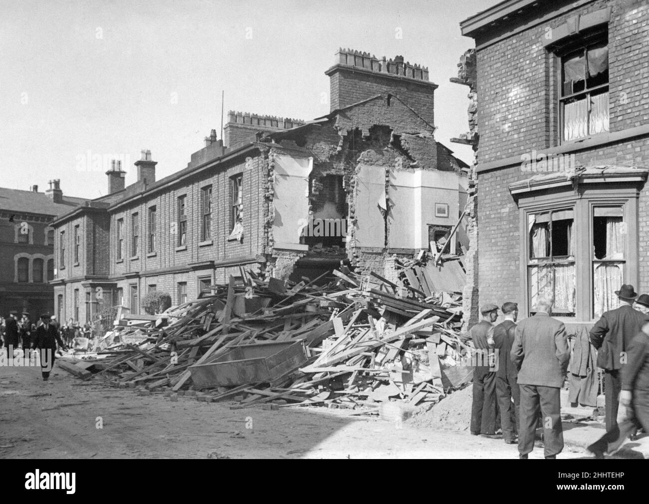 Bombardierten Haus in Waterloo, Sefton, Merseyside, verursacht während des frühen Morgens Razzia am Samstag, 31st. August 1940. Mehrere Personen im Haus wurden tödlich verletzt. Stockfoto