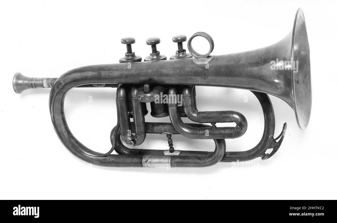 Sopran-Saxhorn in B-Form 1850–60 möglicherweise französisch. Sopran-Saxhorn in B-Flat 504628 Stockfoto
