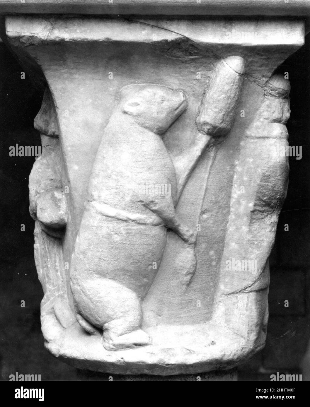 Double Capital Ende des 15th. Jahrhunderts Französisch. Doppeltes Kapital. Französisch. Ende 15th. Jahrhundert. Marmor. Hergestellt in den Pyrenäen, Frankreich Stockfoto