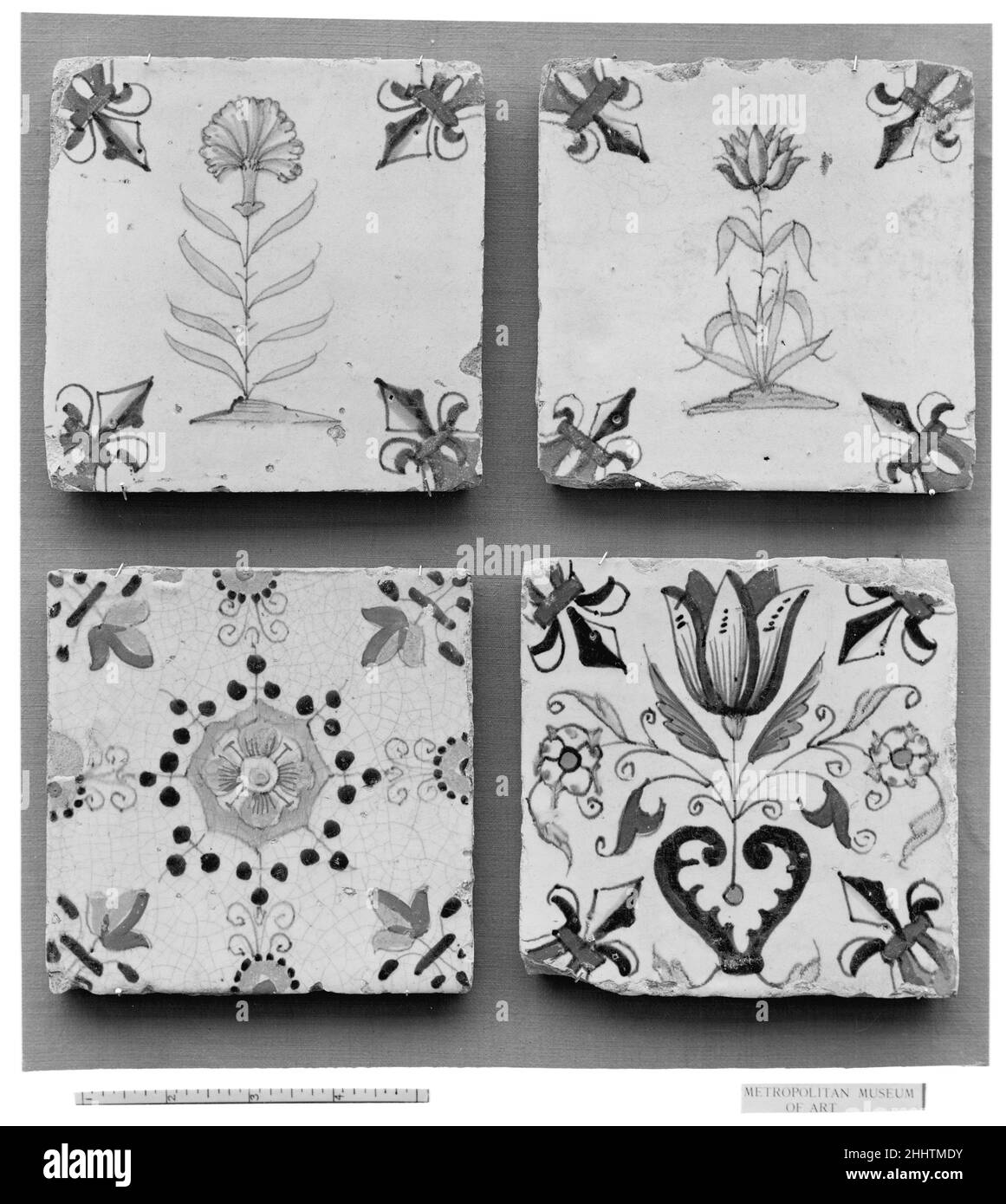 Kachel 1610–30 Niederländisch. Kachel. Niederländisch. 1610–30. Zinnverglaste Steingut. Keramik-Keramik Stockfoto