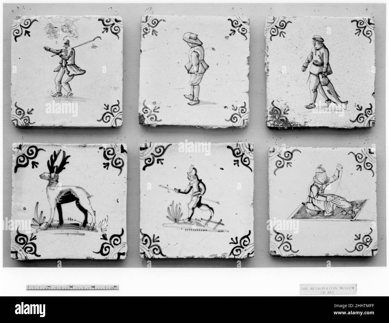 Kachel ca. 1640–60 Niederländisch. Kachel. Niederländisch. Ca. 1640–60. Zinnverglaste Steingut. Keramik-Keramik Stockfoto