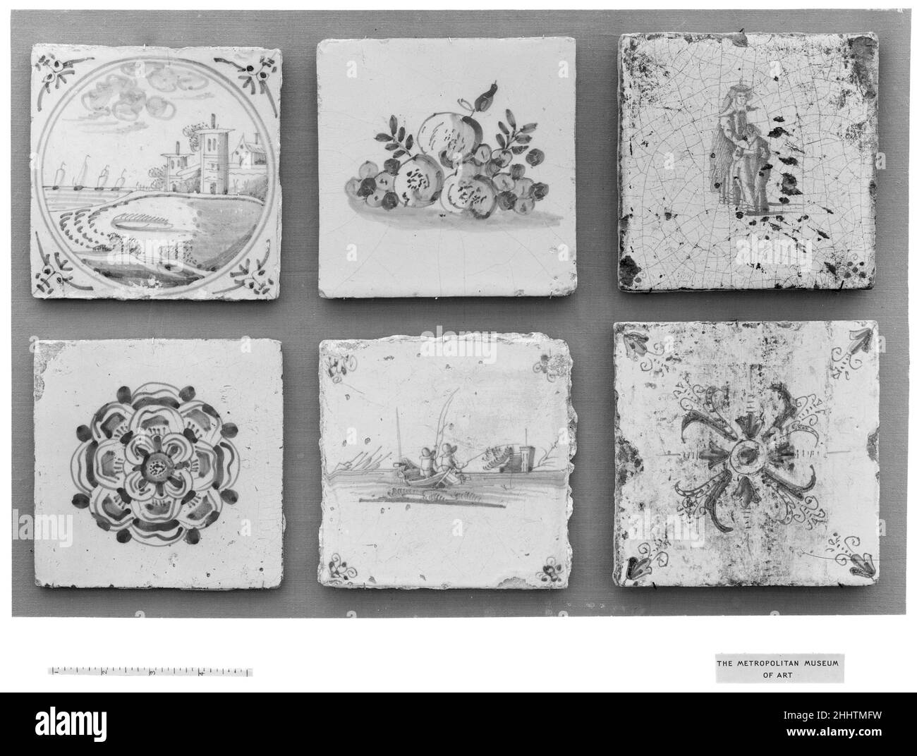 Fliesen 18th Jahrhundert Niederländisch. Kachel. Niederländisch. 18th Jahrhundert. Zinnverglaste Steingut. Keramik-Keramik Stockfoto