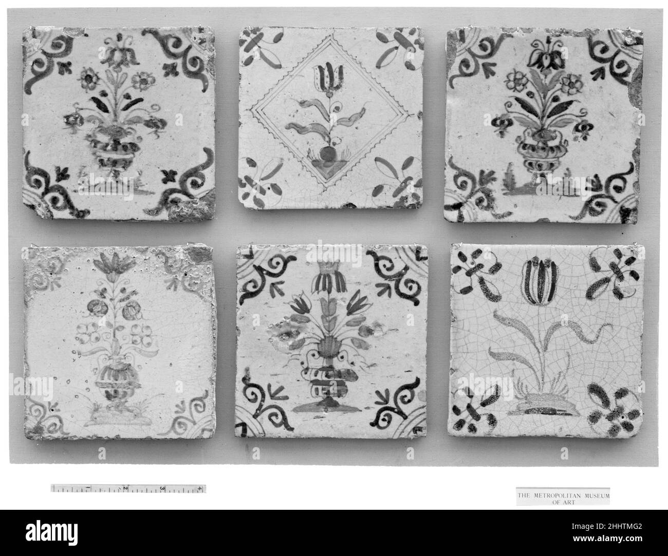 Kachel 1640–60 Niederländisch. Kachel. Niederländisch. 1640–60. Zinnverglaste Steingut. Keramik-Keramik Stockfoto