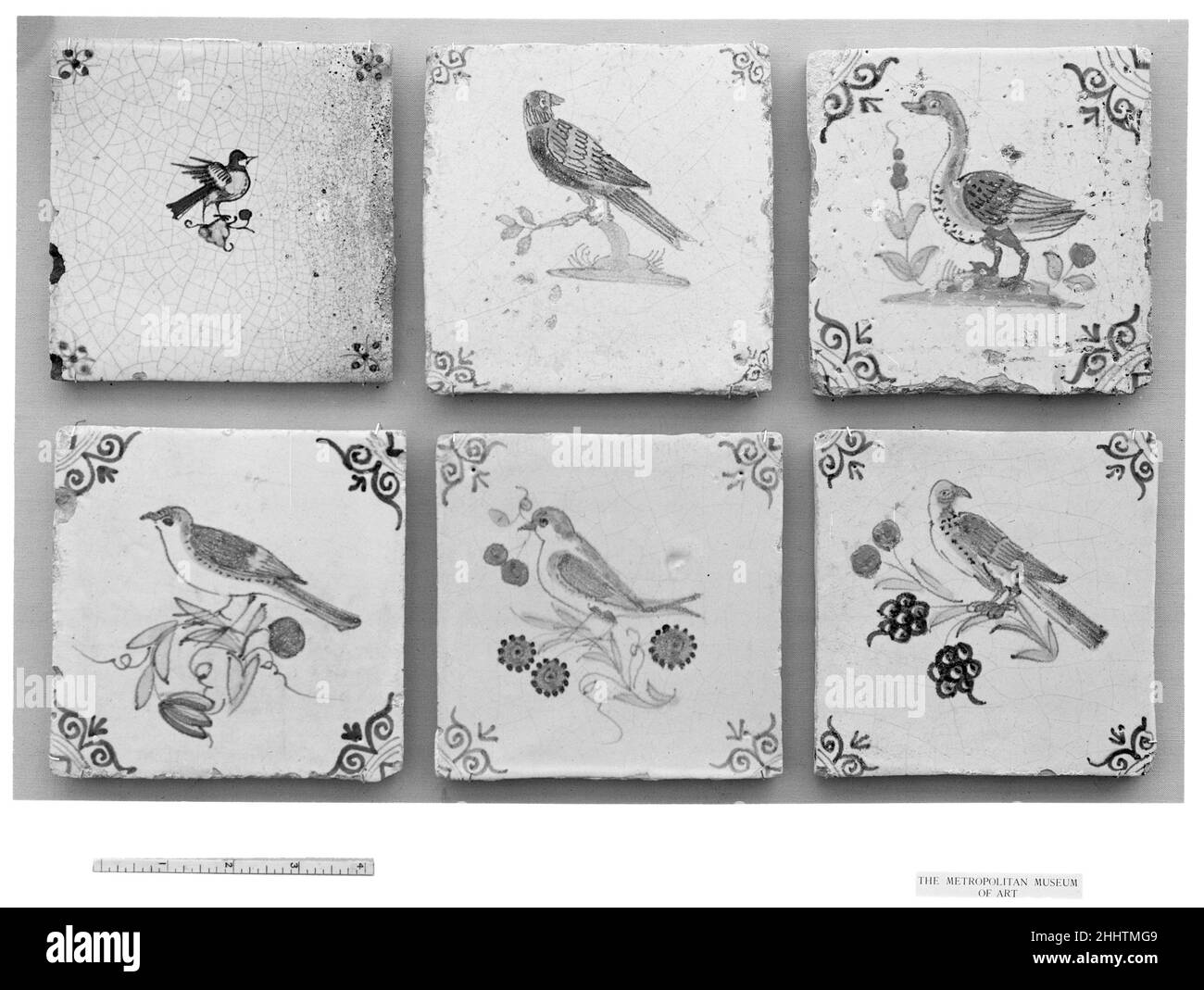 Kachel 1640–60 Niederländisch. Kachel. Niederländisch. 1640–60. Zinnverglaste Steingut. Keramik-Keramik Stockfoto