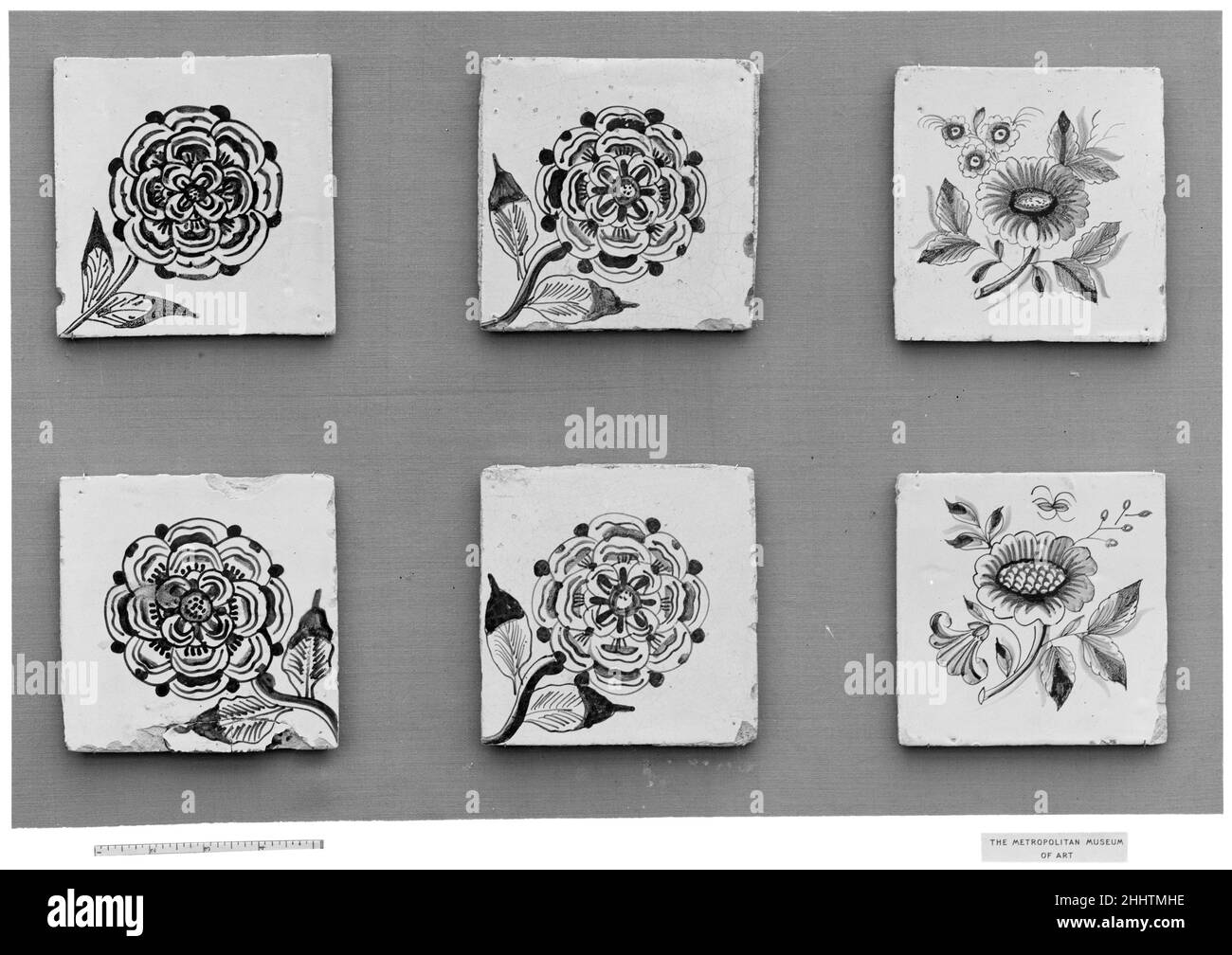 Fliesen 18th Jahrhundert Niederländisch. Kachel. Niederländisch. 18th Jahrhundert. Zinnverglaste Steingut. Keramik-Keramik Stockfoto