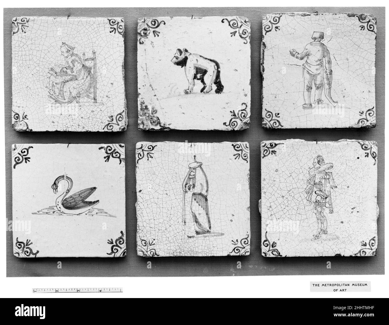 Kachel 1640–60 Niederländisch. Kachel. Niederländisch. 1640–60. Delfter (Zinnglasierte Steinwaren). Keramik-Keramik Stockfoto