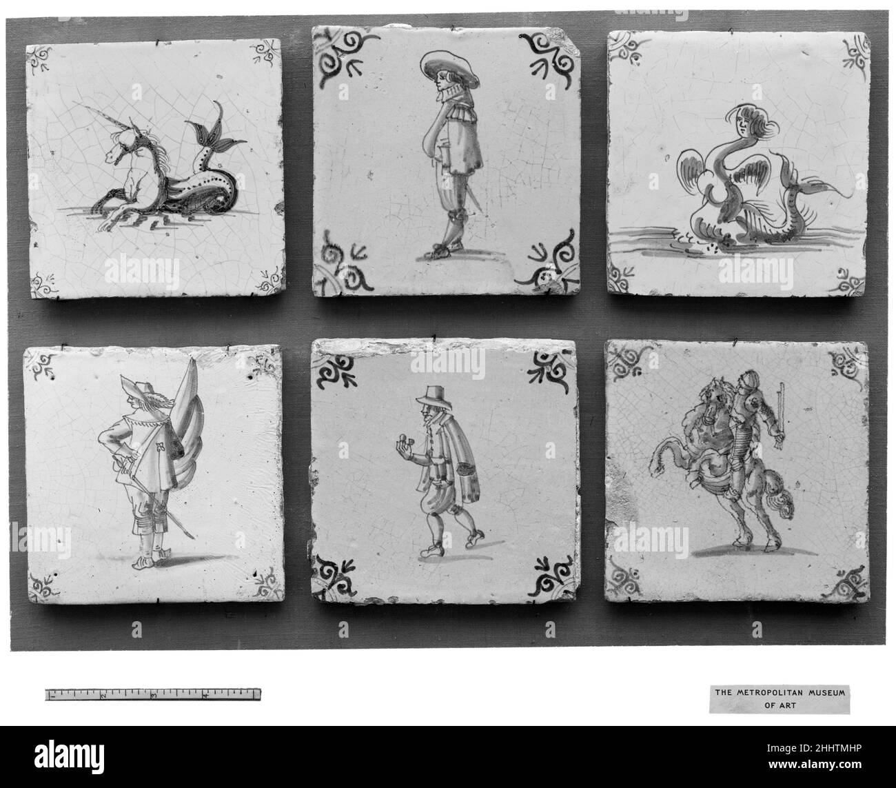 Fliesen zweite Hälfte 17th Jahrhundert Niederländisch. Kachel. Niederländisch. Zweite Hälfte 17th Jahrhundert. Zinnverglaste Steingut. Keramik-Keramik Stockfoto