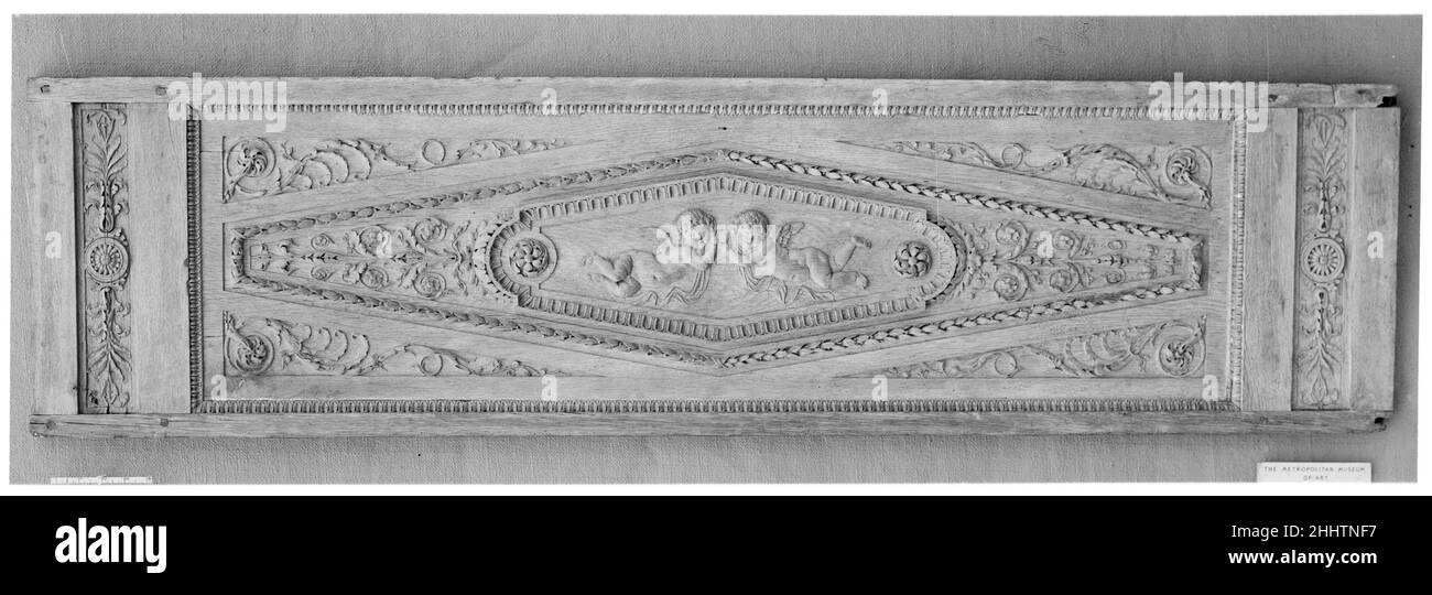 Panel (Dessus de porte) Ende 18th Jahrhundert Französisch. Tafel (Dessus de porte). Französisch. Ende 18th. Jahrhundert. Eiche, geschnitzt. Holzarbeiten Stockfoto