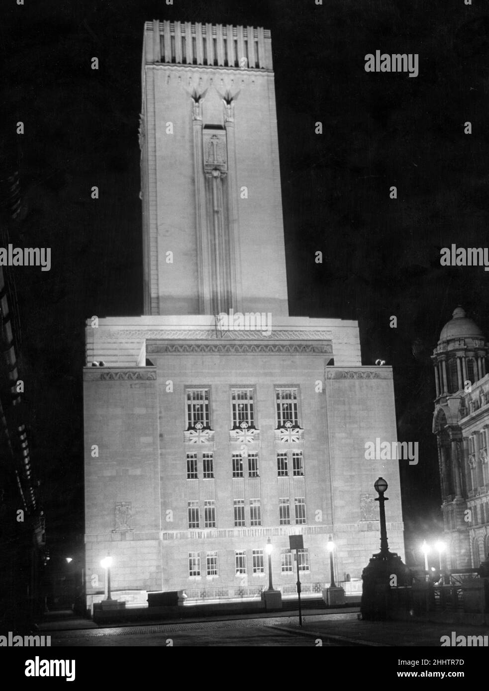 Der Tunnelventilationswelle auf Mann Island, Liverpool. 3rd. Juni 1953. Stockfoto