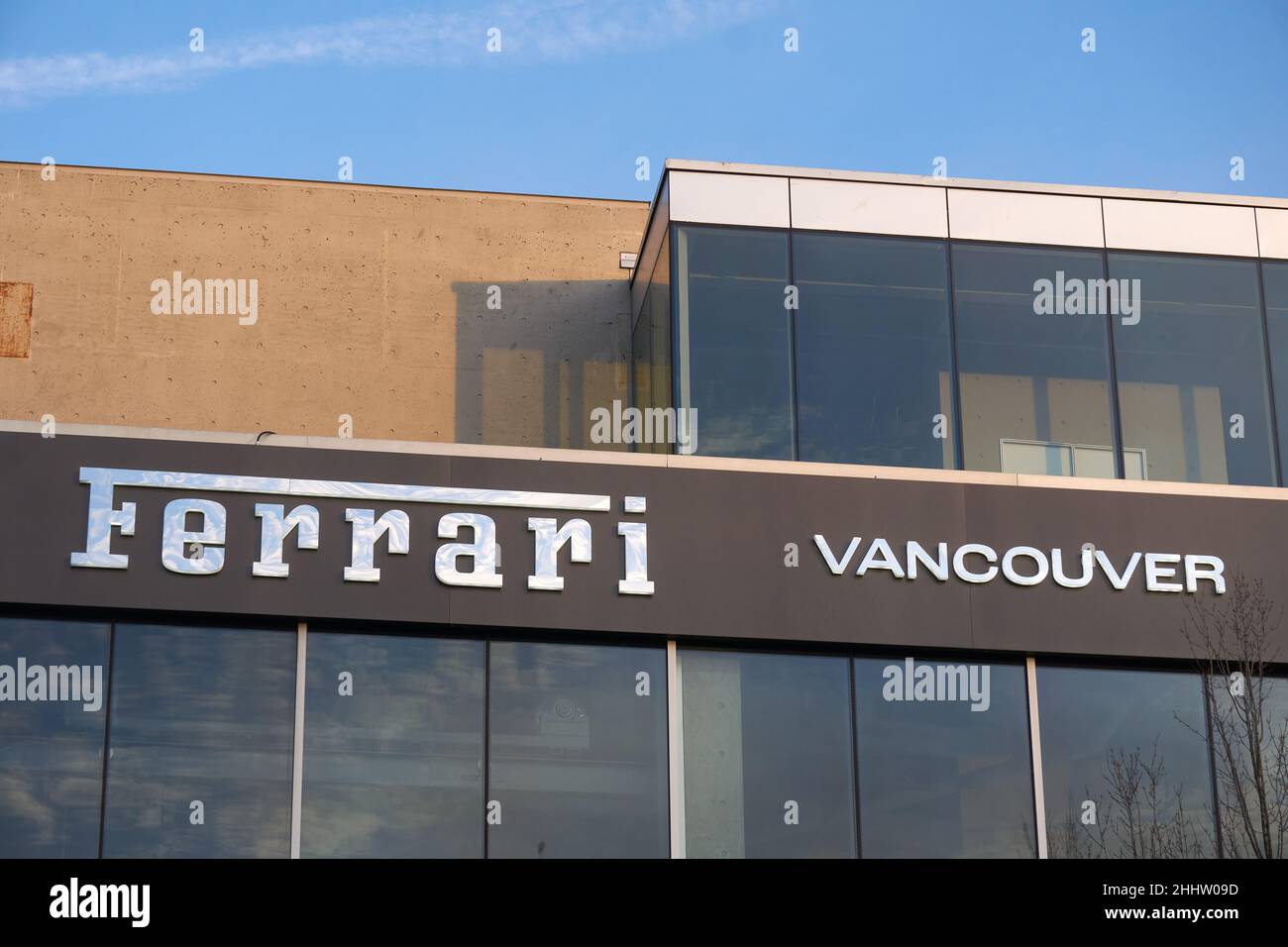 Ferrari-Händler und -Showroom für Luxusautos in Vancouver, British Columbia, Kanada Stockfoto