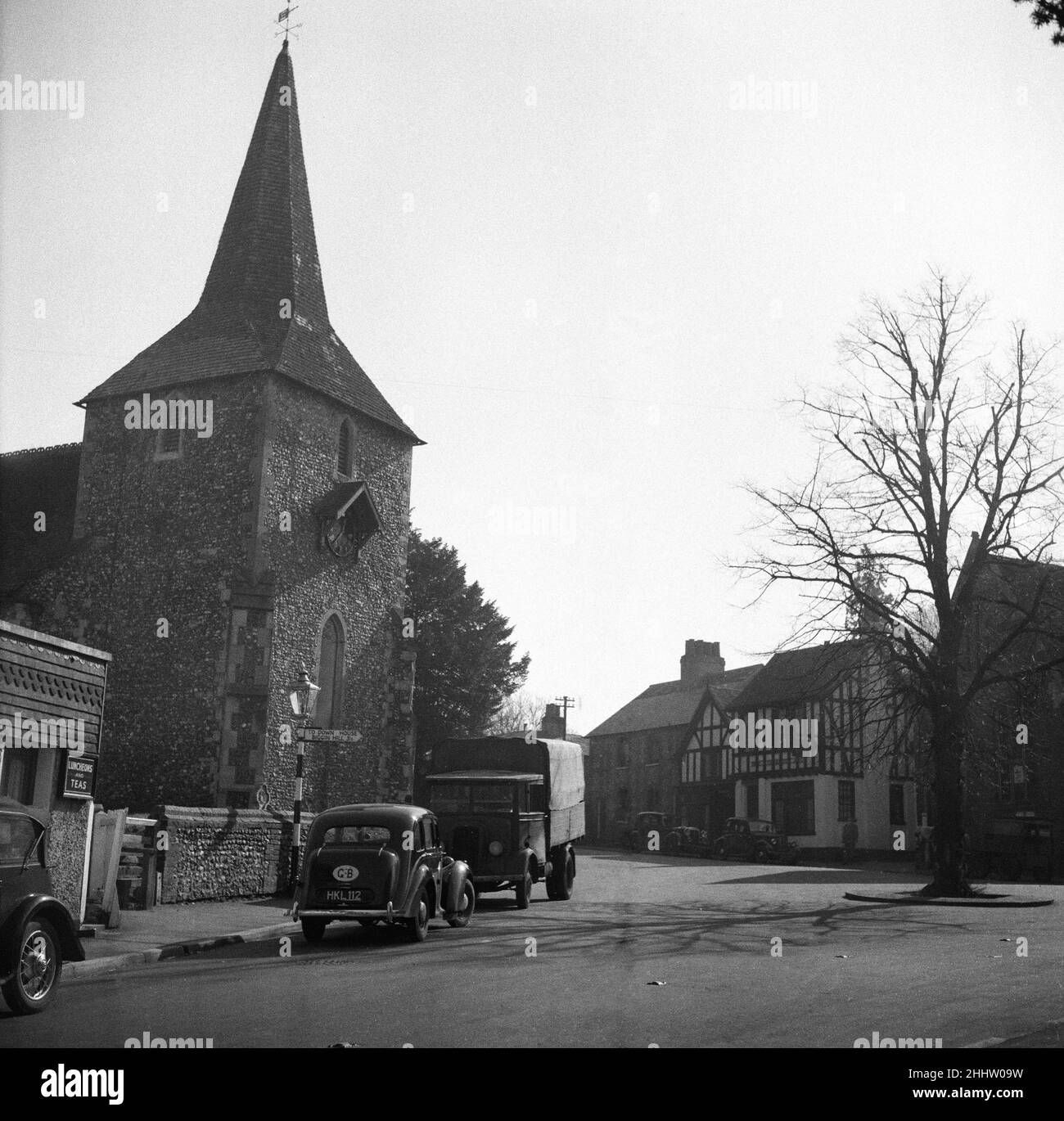 Eine allgemeine Ansicht von Downe, einem Dorf im Großraum London im Londoner Stadtteil Bromley, historisch in Kent bis 1965. 8th. März 1950. Stockfoto