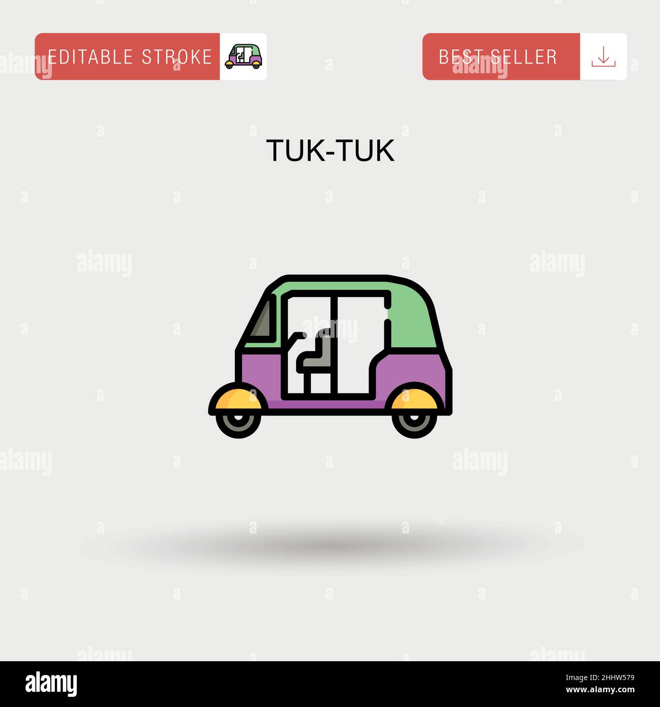 Tuk-Tuk einfaches Vektorsymbol. Stock Vektor