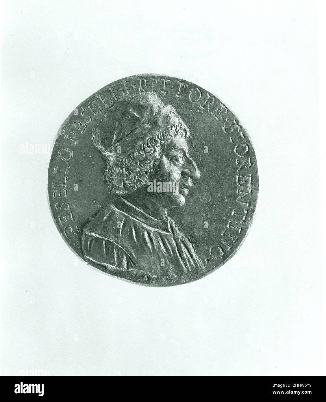 Medaille: Büste von Pesello Peselli 19th Jahrhundert Italienisch ...