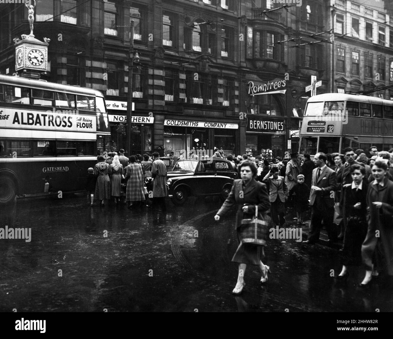 Blackett Street, Newcastle. 30th. Juli 1953. Stockfoto