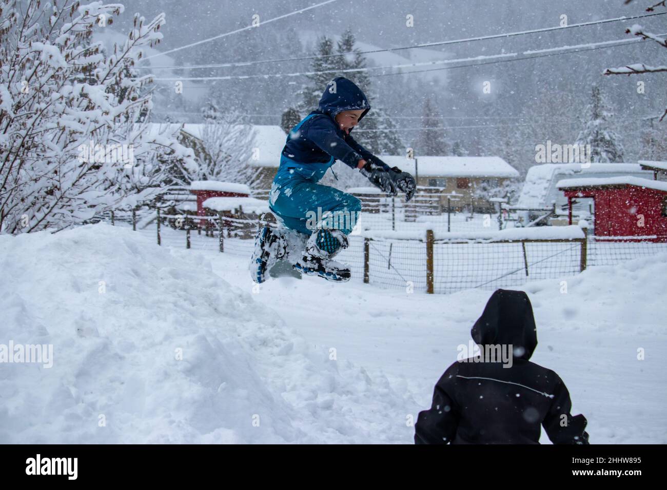 Die Freuden des Winters Stockfoto