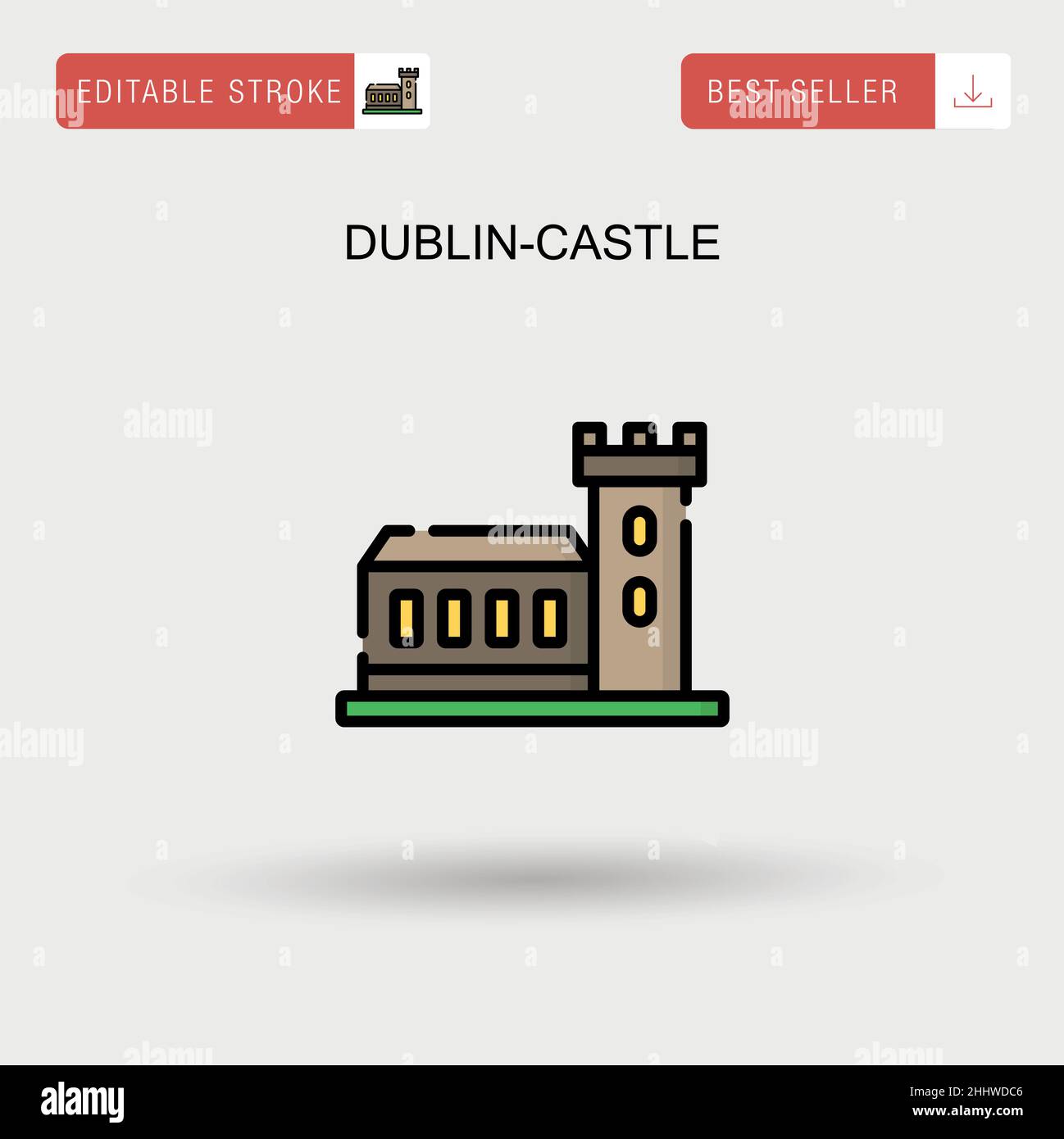 Dublin-Castle einfaches Vektor-Symbol. Stock Vektor