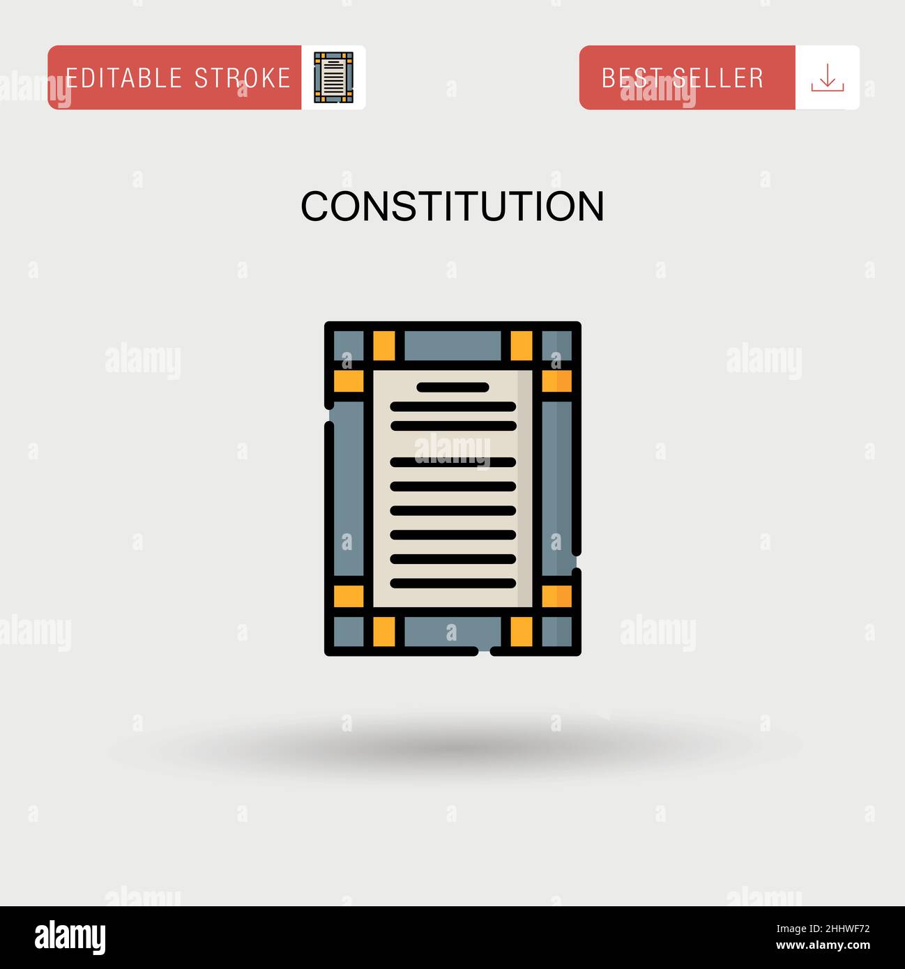 Constitution einfaches Vektorsymbol. Stock Vektor