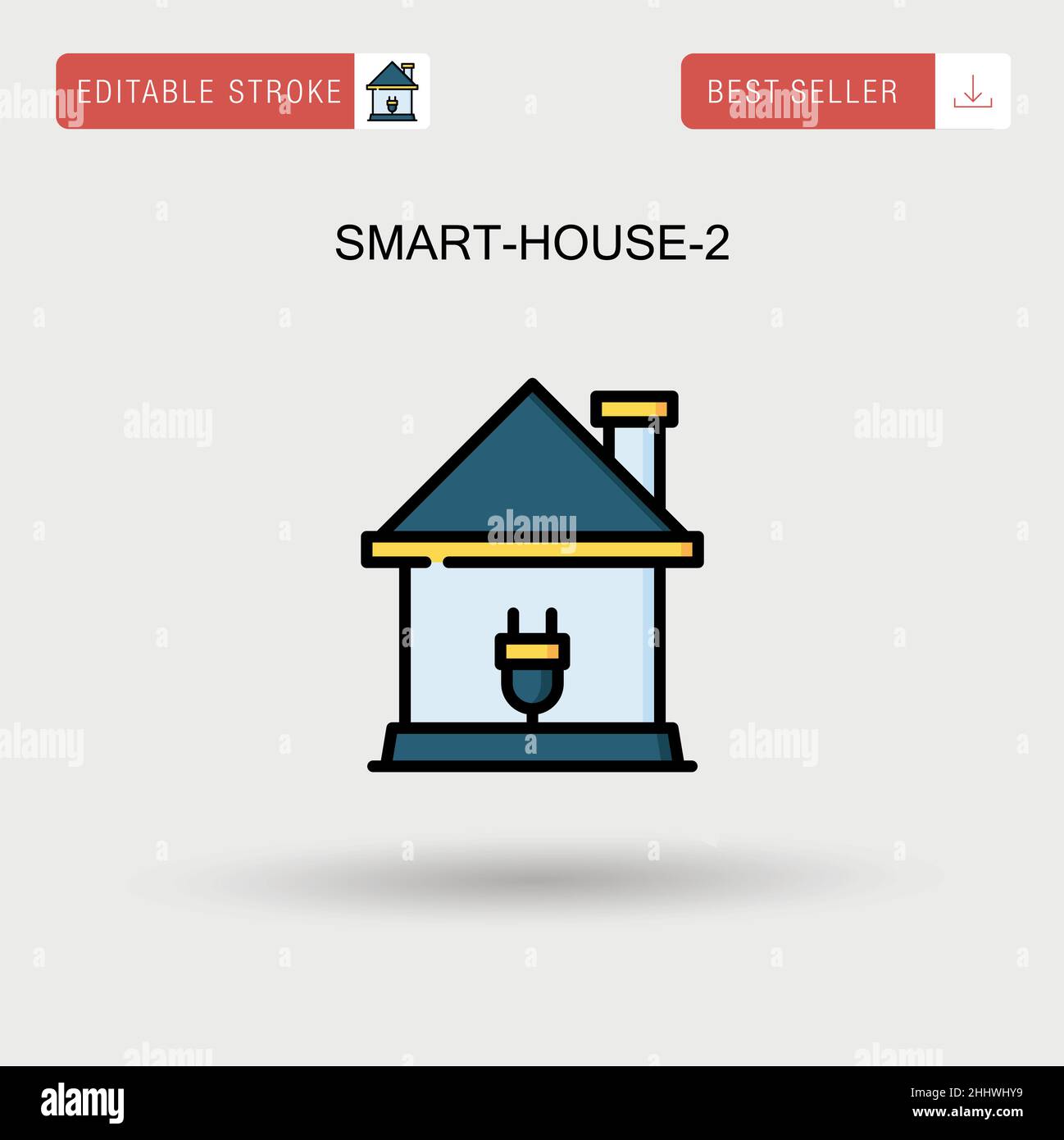 Smart-House-2 einfaches Vektorsymbol. Stock Vektor