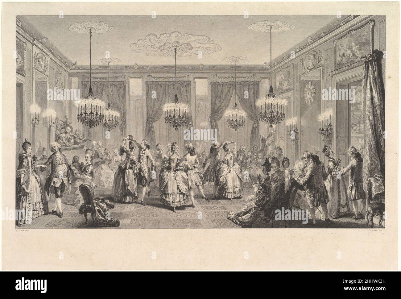 Le Bal Paré 1774 Antoine Jean Duclos Französisch. Le Bal Paré 369836 Stockfoto