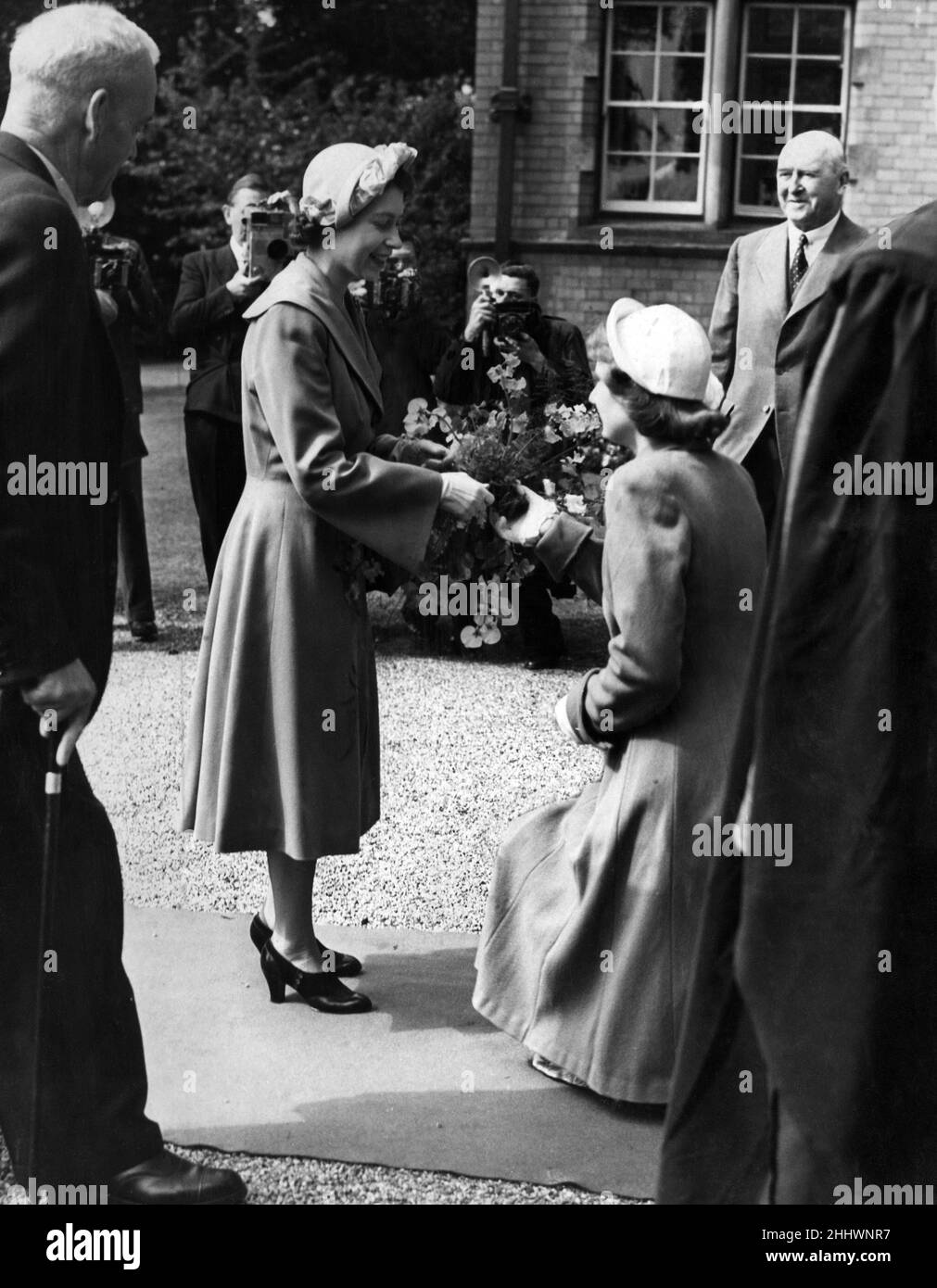 Prinzessin Elizabeth (später Königin Elizabeth II.) bei einem Besuch in Worcester, West Midlands. Ca. 1951. . Stockfoto