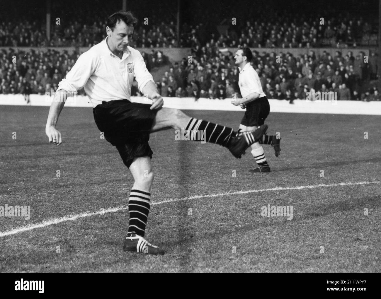 Bedford Jezzard Fulham Fußballspieler, Stürmer, für Fulham Fußballverein 1948-1957.Bild ca. 1955. Stockfoto