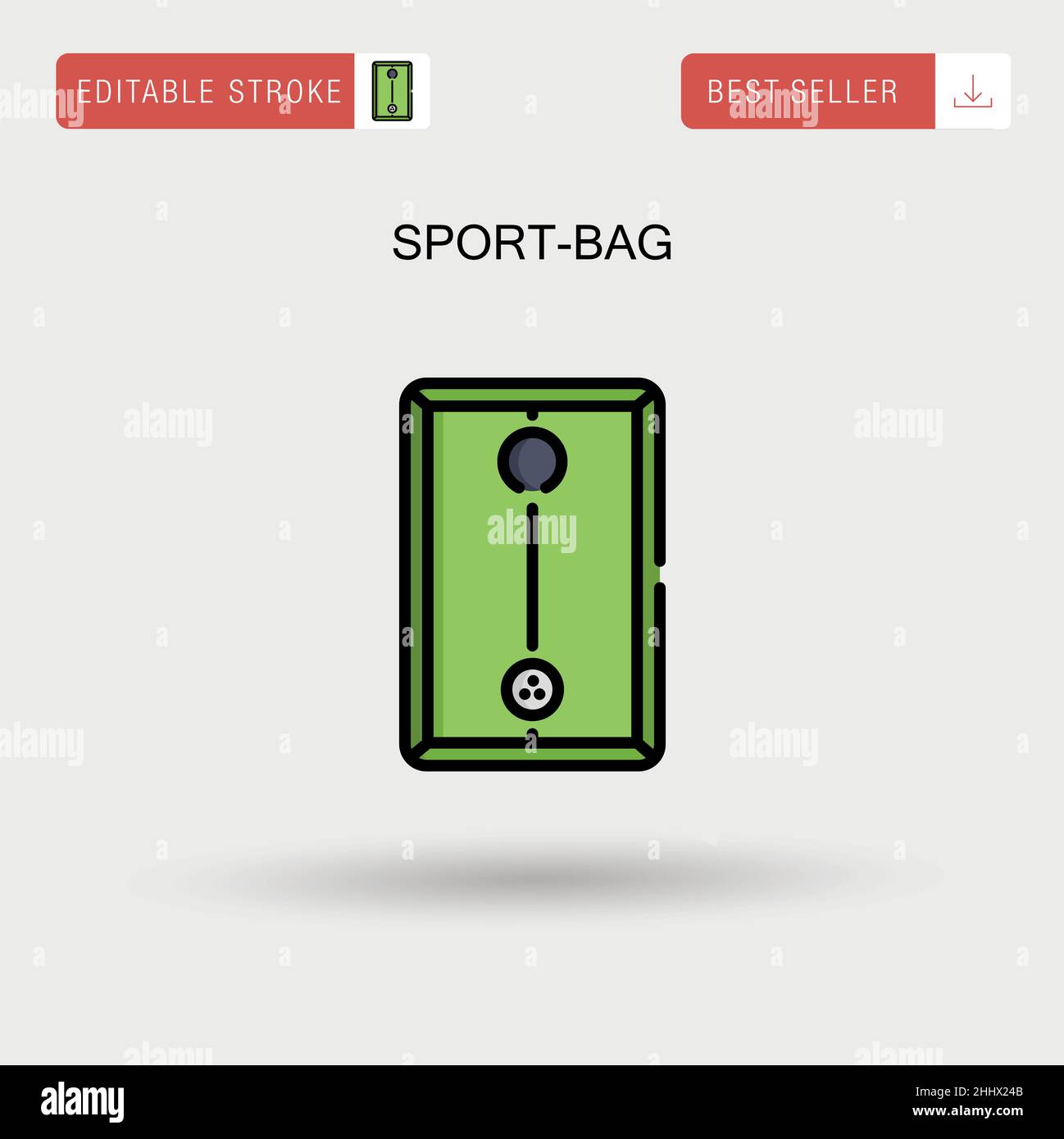 Einfaches Vektorsymbol für Sporttaschen. Stock Vektor