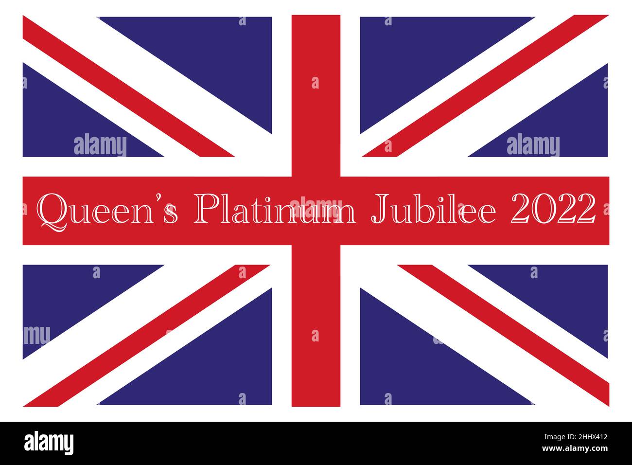 The Queens Platinum Jubilee 2022 - im Jahr 2022 wird Ihre Majestät die Königin der erste britische Monarch, der nach 70 Jahren ein Platinum Jubilee feiert Stock Vektor