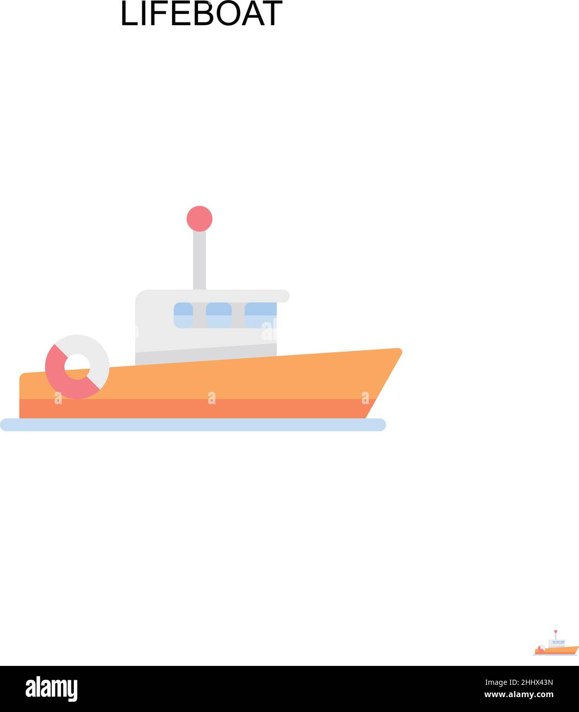 Rettungsboot einfaches Vektor-Symbol. Illustration Symbol Design-Vorlage für Web mobile UI-Element. Stock Vektor