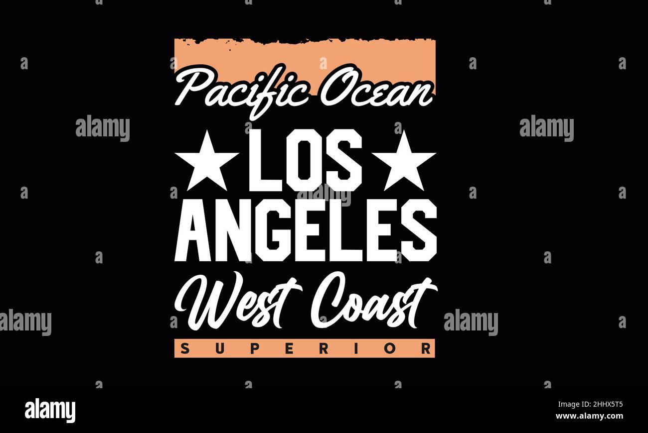 pacific Ocean Urban T-Shirt Monogramm Text Vektor Vorlage Stock Vektor