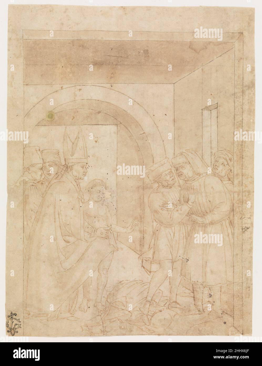 Der heilige Franziskus vor dem Bischof Ca. 1469 der hl. Franz von